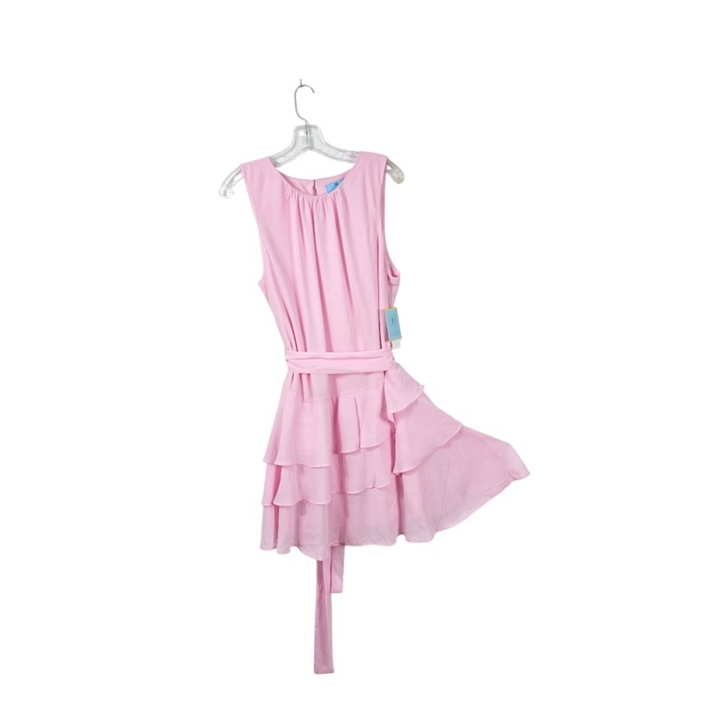 CeCe Ruffle Dress Womens XL Pink Tiered Vacation Coquette Girl Designer NWT